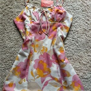 Floral Pink and Yellow Dress